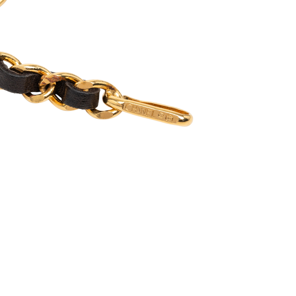 Pre-Loved Chanel Gold Plated Leather Woven Medallion Chain Belt - Picture 4 of 4